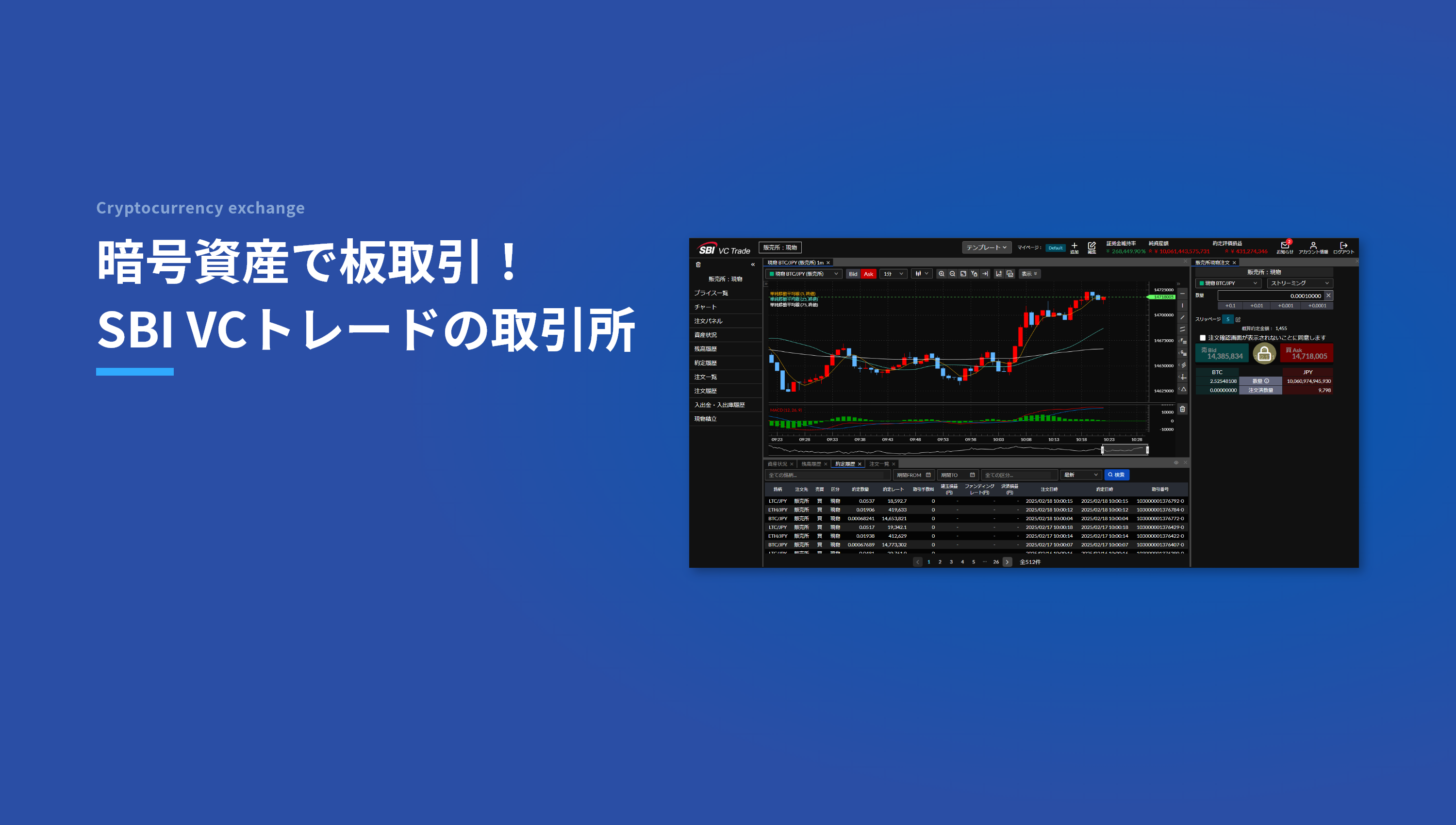 暗号資産で板取引!SBI VCトレードの取引所